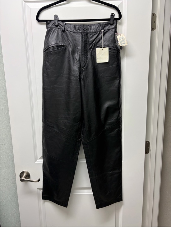 Spiegel Pants - Vintage NWT Spiegel Black Straight-Leg Leather Pants